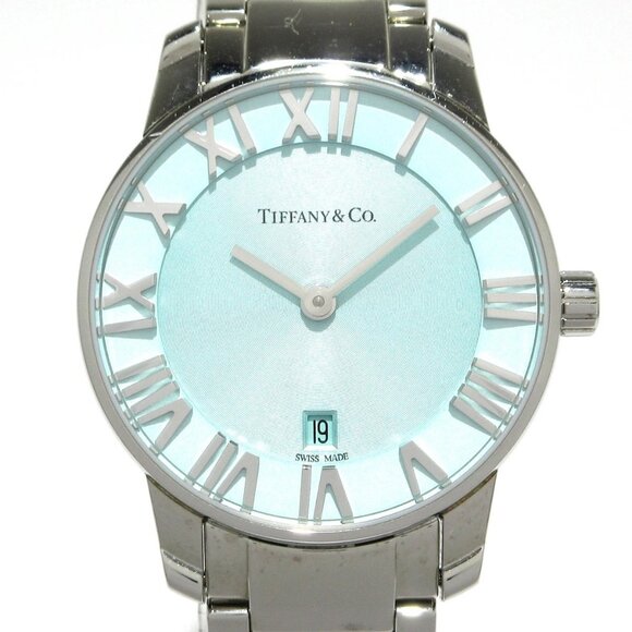 Auth TIFFANY&Co. Atlas 2 Hand 29MM 63452807 1******** Silver Women's Wrist Watch - Picture 1 of 11